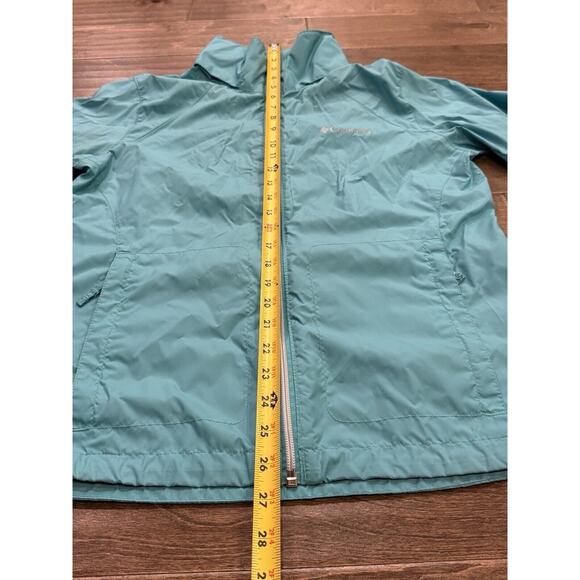 Columbia Jacket Womens Teal Switchback II Raincoat Full Zip Hidden Hood M RL2149 - Picture 10 of 11